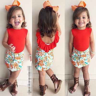 Ruffle Top with floral skirt