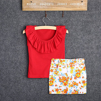 Ruffle Top with floral skirt