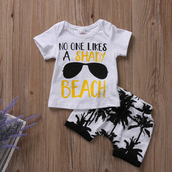 T-shirt Top with Coconut tree Shorts