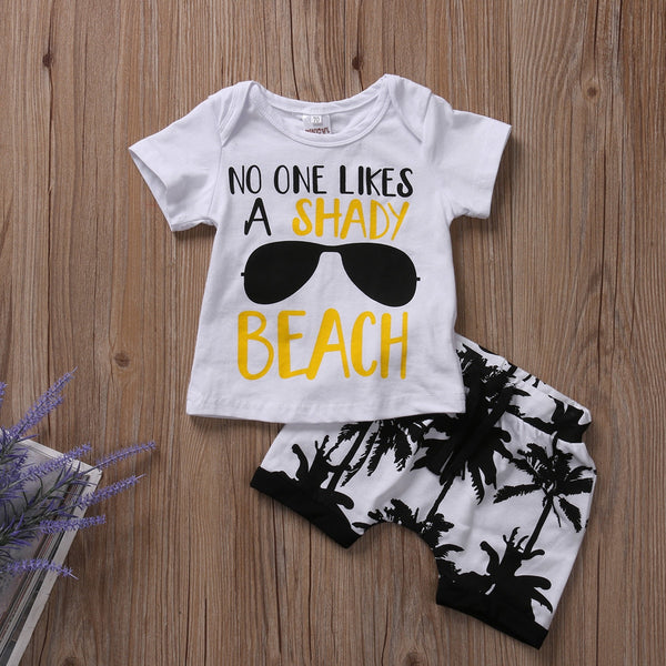 T-shirt Top with Coconut tree Shorts