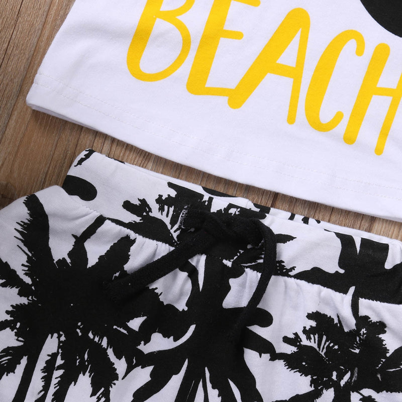 T-shirt Top with Coconut tree Shorts