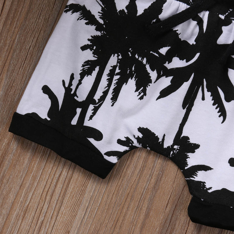 T-shirt Top with Coconut tree Shorts
