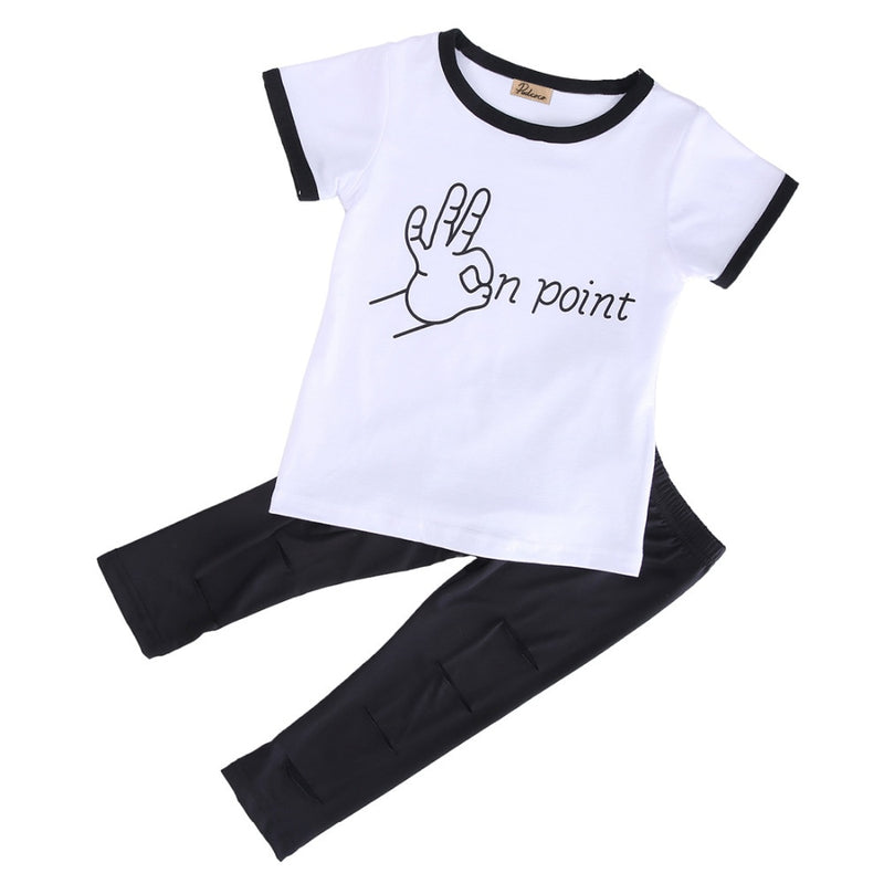 T-shirt Top with Ripped Legging Pants