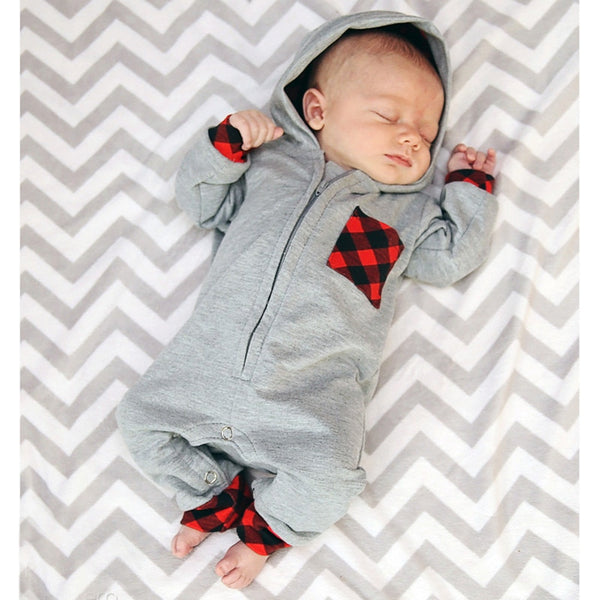 Plaid Hooded Romper