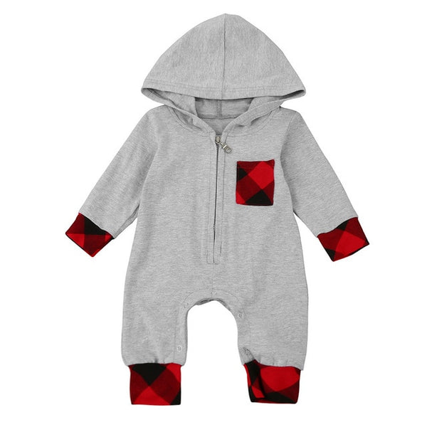 Plaid Hooded Romper