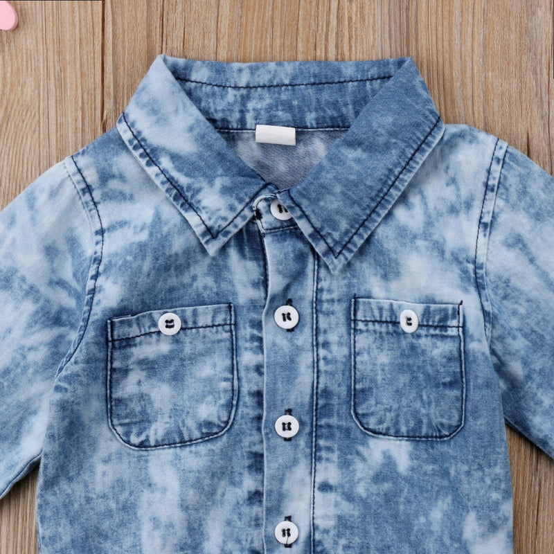 Long Sleeve Denim Top