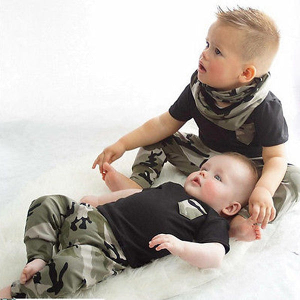 Camo short sleeve top with Camo pants