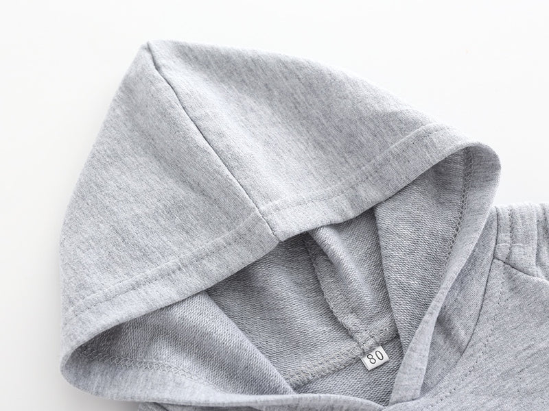 Short sleeve hooded top with matching pants