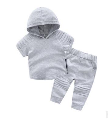 Short sleeve hooded top with matching pants