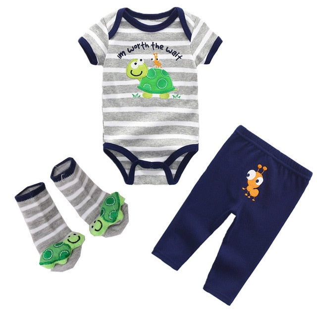 Short Sleeve Romper with matching pants and socks