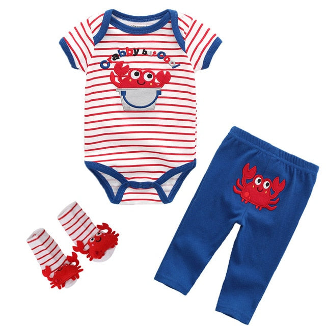 Short Sleeve Romper with matching pants and socks
