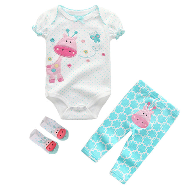 Short Sleeve Romper with matching pants and socks