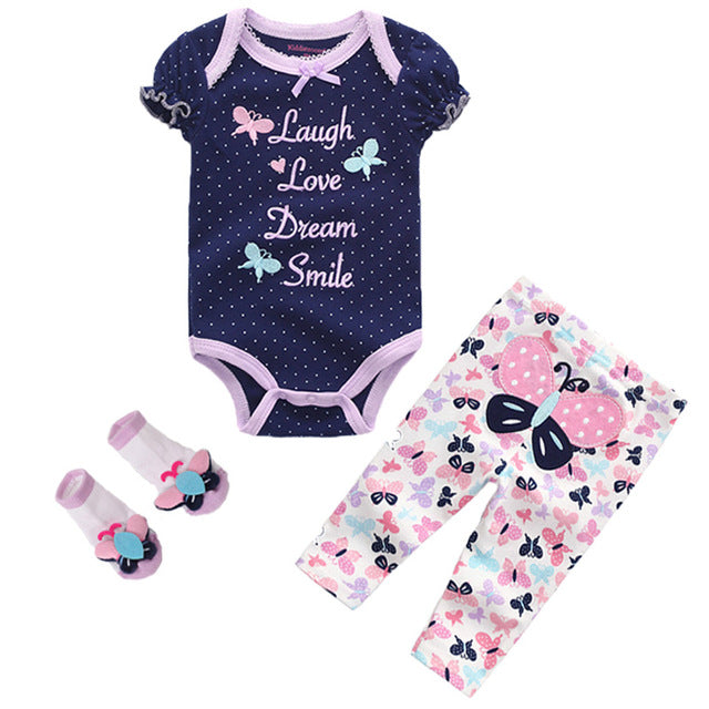 Short Sleeve Romper with matching pants and socks