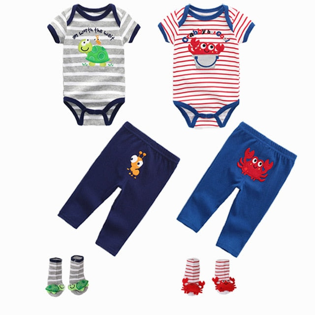 Short Sleeve Romper with matching pants and socks