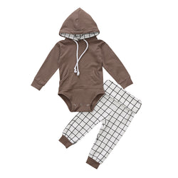Hoodie with Plaid Pants Set