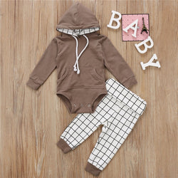 Hoodie with Plaid Pants Set