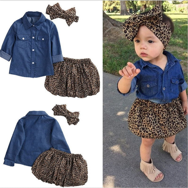 Leopard Headband, Top, and Skirt