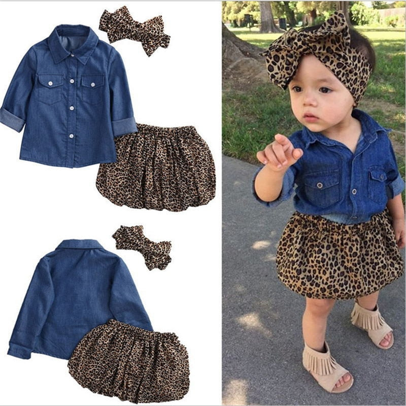 Leopard Headband, Top, and Skirt