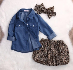 Leopard Headband, Top, and Skirt