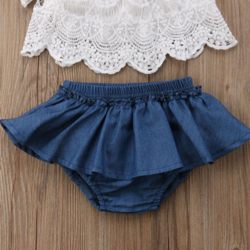 Girls Off the Shoulder Top with Denim Pants