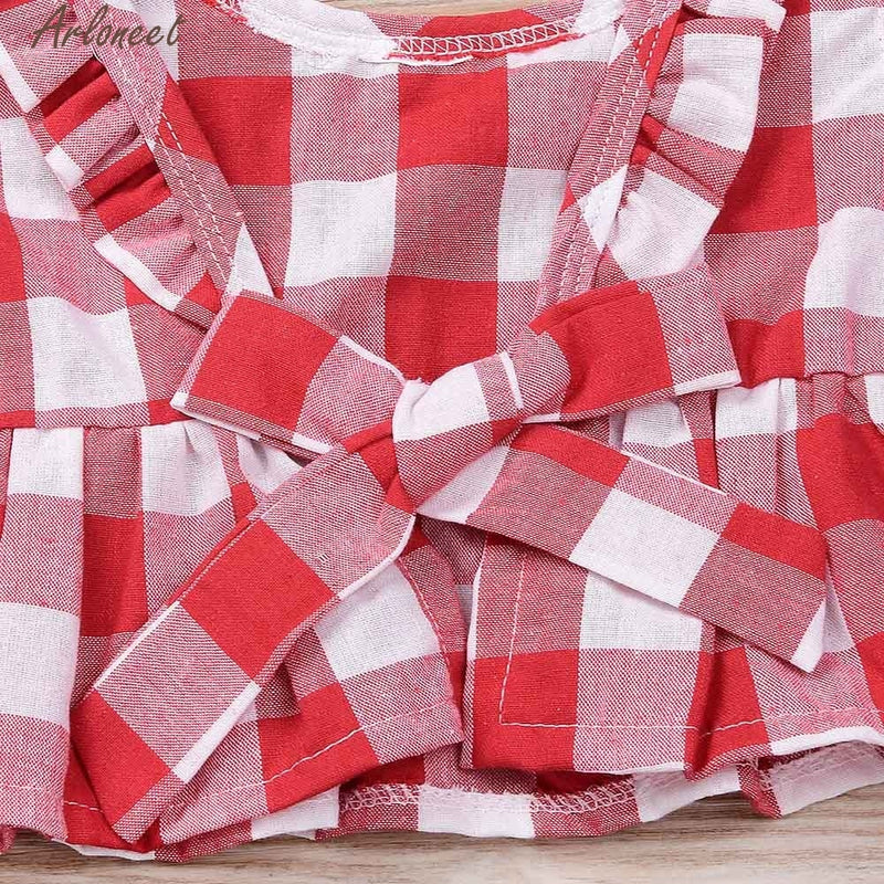 Plaid Tank Top with Denim Shorts and headband