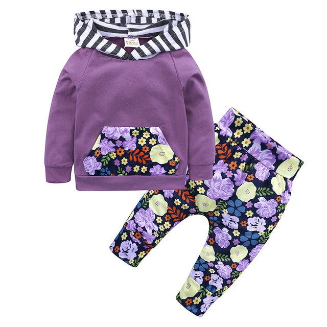 Printed Hoodie + Pants Set