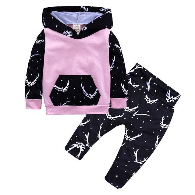 Printed Hoodie + Pants Set