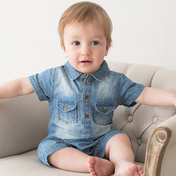 Denim Button Romper