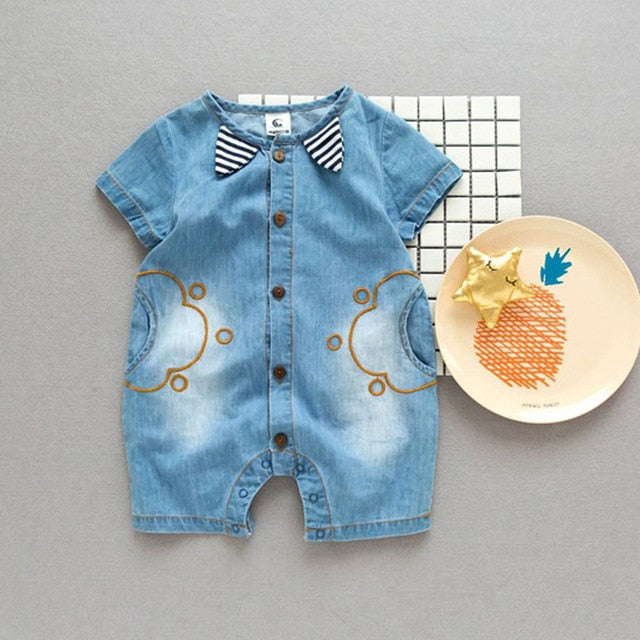 Denim Button Romper