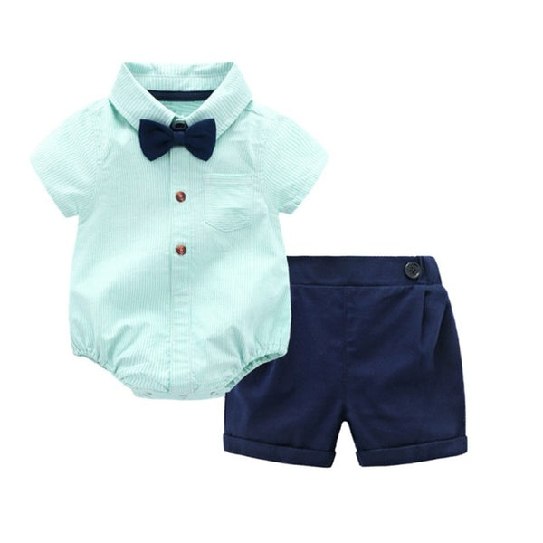Romper with Blue Shorts