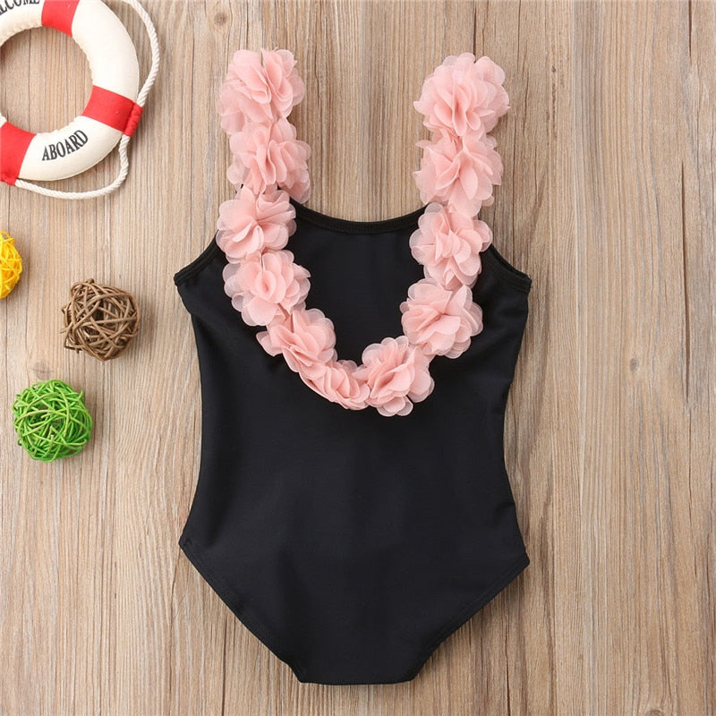 Backless Flower Bikini Suit