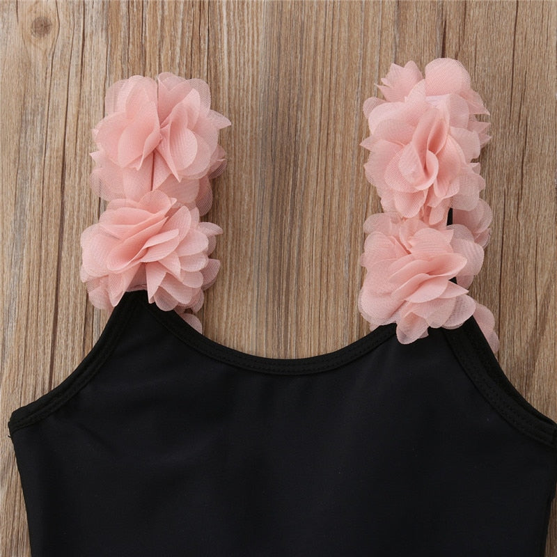 Backless Flower Bikini Suit