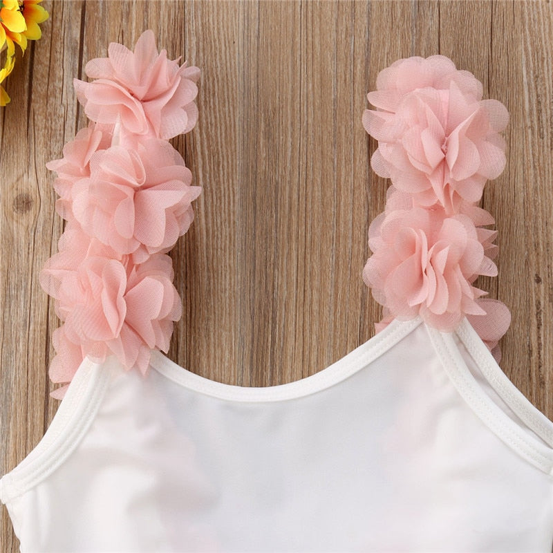 Backless Flower Bikini Suit