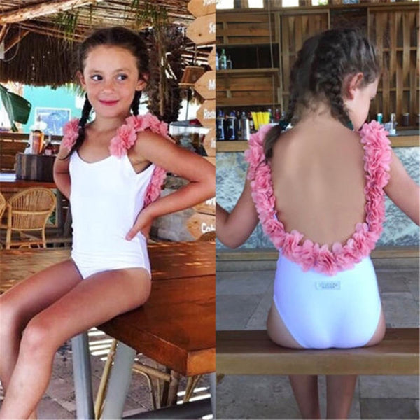 Backless Flower Bikini Suit