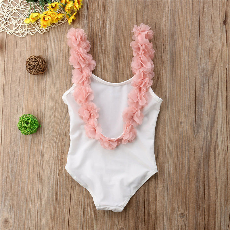 Backless Flower Bikini Suit