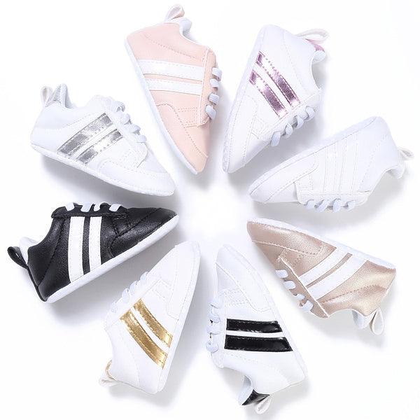 Leather Sport Striped Sneakers
