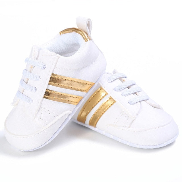 Leather Sport Striped Sneakers