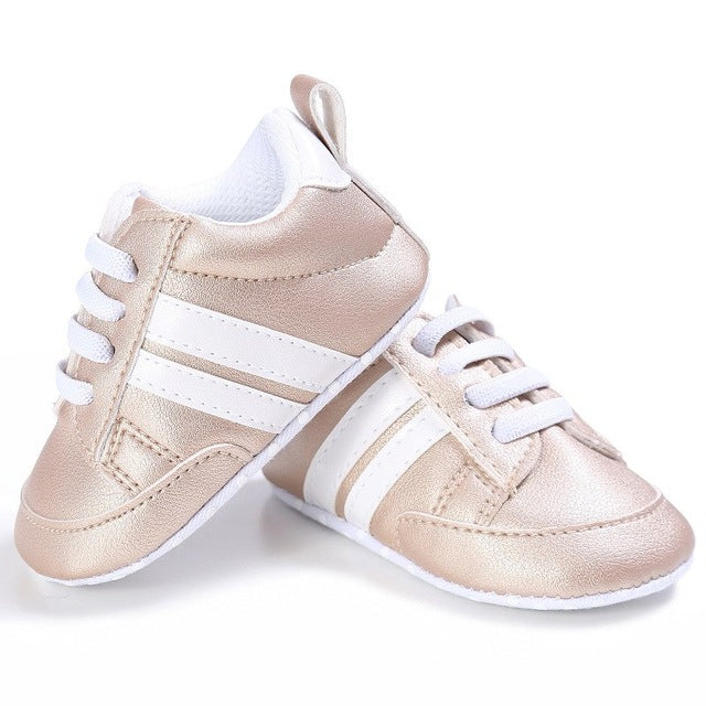 Leather Sport Striped Sneakers
