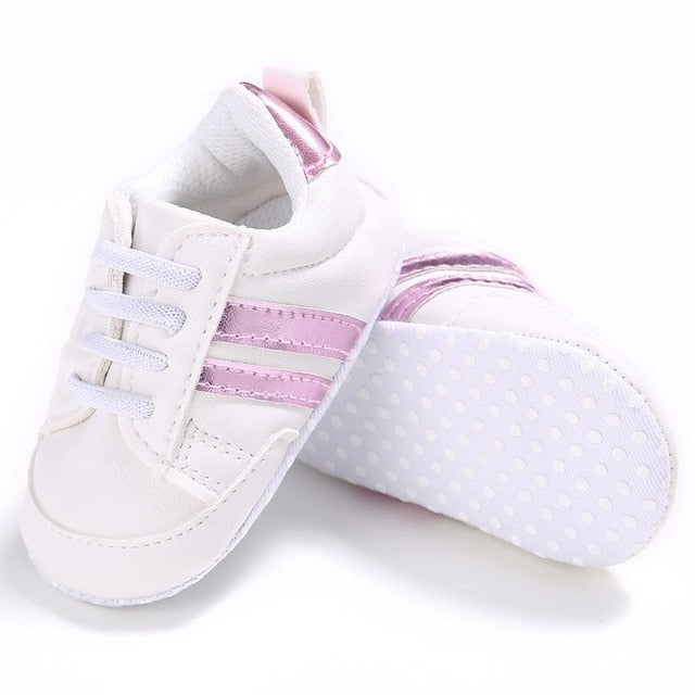 Leather Sport Striped Sneakers