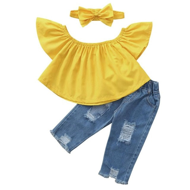 Crop Tops, Denim Jean, & Headband