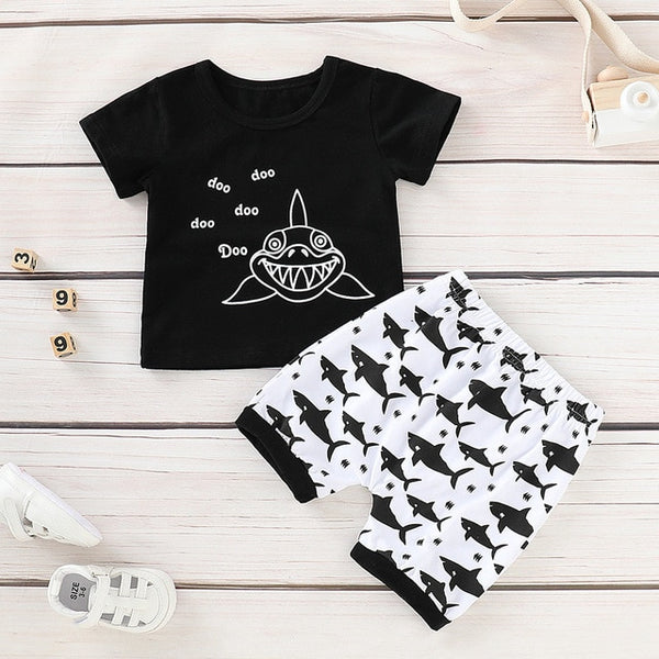 Summer Shark T-Shirt Top and Shorts