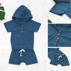 Summer Hooded T-shirt with Shorts