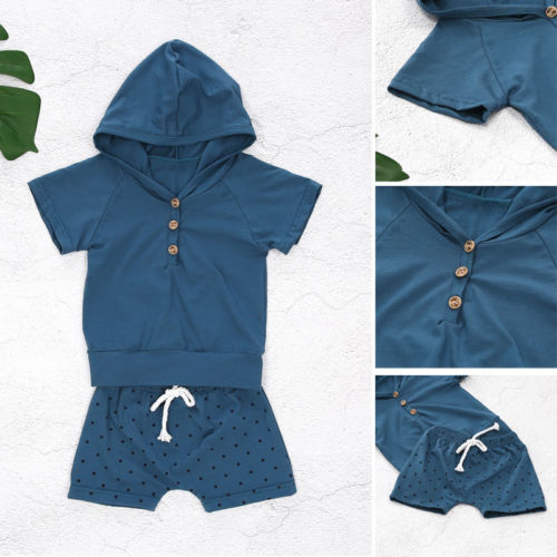 Summer Hooded T-shirt with Shorts