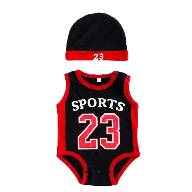 Summer Sports Romper with Hat