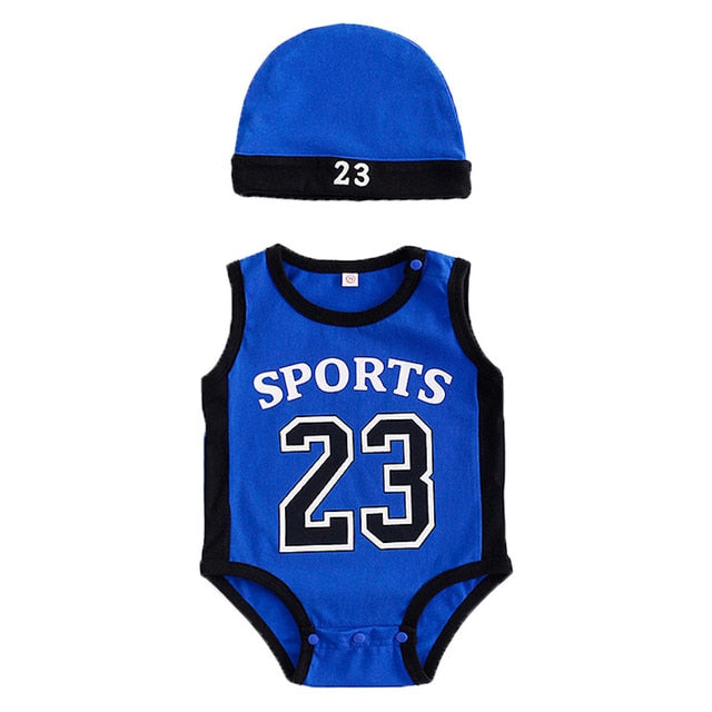 Summer Sports Romper with Hat