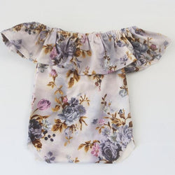 Newborn off the shoulder floral romper
