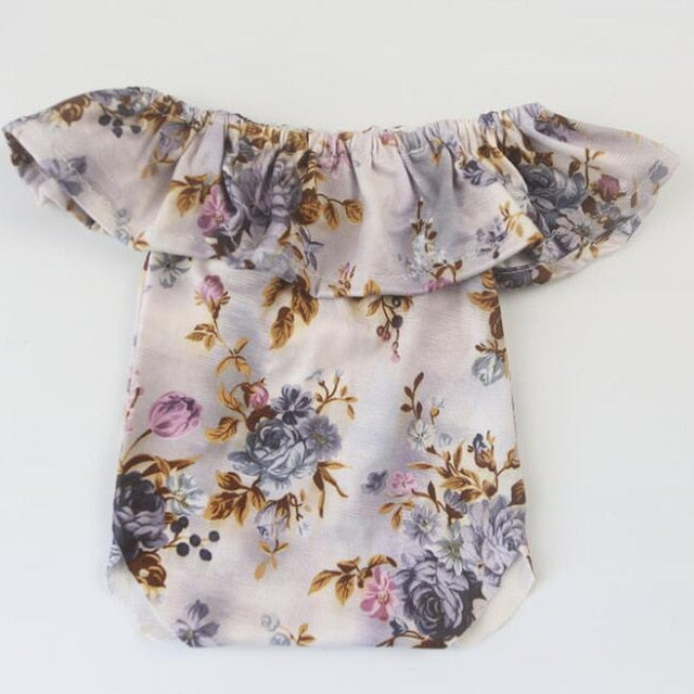 Newborn off the shoulder floral romper